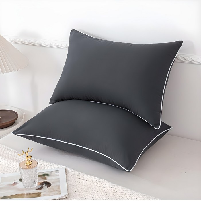 소하임 사계절 베이직 통세탁 베개, 챠콜그레이, 2개