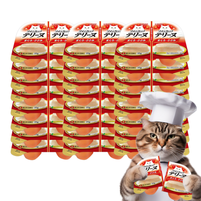 겟플렉스이나바 트윈컵 테린 고양이간식, 참치닭가슴살, 35g, 24개
