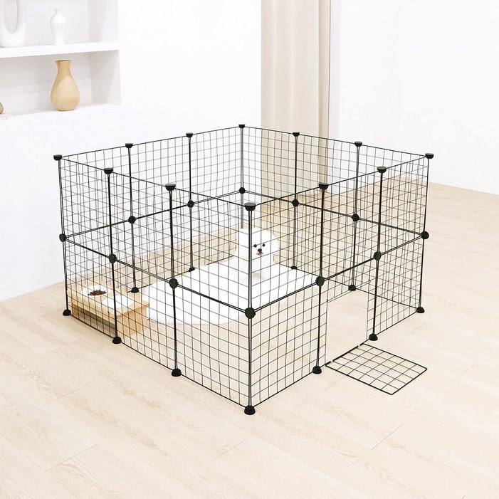 펫초이스 DIY 울타리 24p 철망문세트, 블랙, 1세트