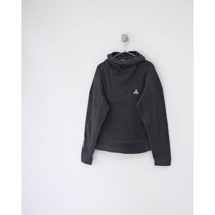 ACG 클래식 자수 로고 레더 후드 후드