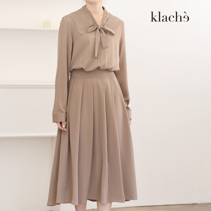 클라셰 KLACHE  77까지 로맨틱타이플리츠원피스 CB2FOP062A