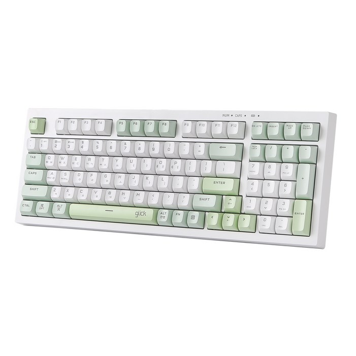 지클릭커 오피스프로 사일런스 무소음 방수 유무선 블루투스 키보드 98KEY, 제조사축, WK50, 그린위치RC1