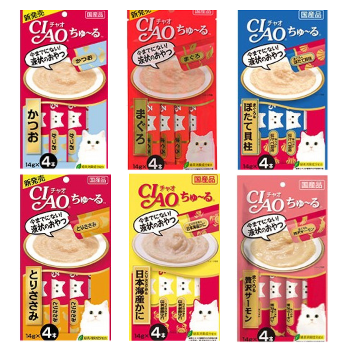 PETLY 챠오츄르 고양이 짜먹는 간식 전연령 영양공급 식욕증진 음수량증진 6종