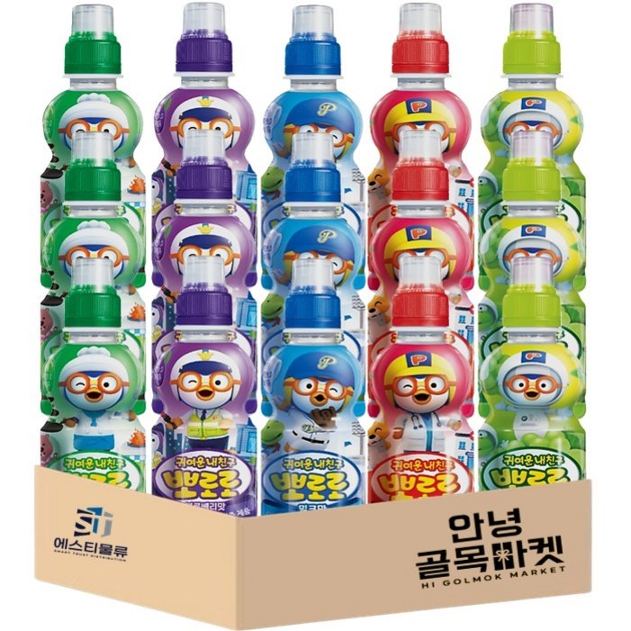 뽀로로 5종밀크맛3개딸기맛3개사과맛3개블루베리맛3개샤인머스캣3개, 밀크3딸기3사과3블루베리3샤인머스캣3