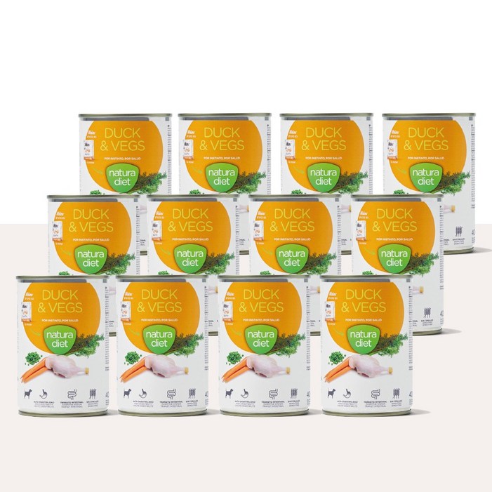 나투라다이어트 강아지습식사료 박스구성 애견 화식 부드러운 사료 알러지 다이어트, 400g, 12개, 오리