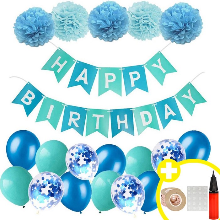 꽃 볼 가랜드 생일파티 혼합풍선 발표회 인생샷 포토존 연출템 5옵션 파티용품세트 에브리띵스마일 1037, 1세트, 블루