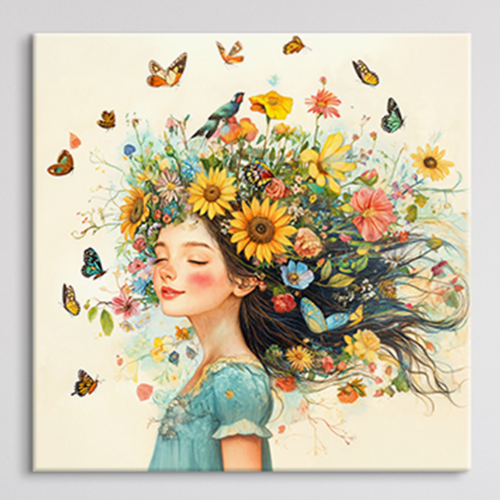 꽃의 여인 8종 인테리어 그림 액자 북유럽 감성 거실 안방 서재 개업 선물 캔버스 추상화 인물 아트월