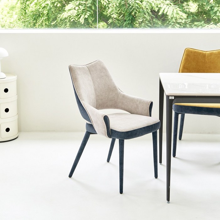 가구앤하우스 코브라 조야 원단 인테리어 디자인 카페 식탁 의자 3color, 그레이, 1개
