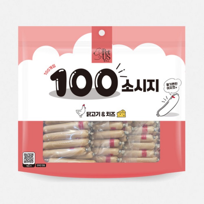 펫어스 대용량 강아지 고양이 겸용 백소시지 100p5p 증정 북어맛, 900g, 100개, 북어맛