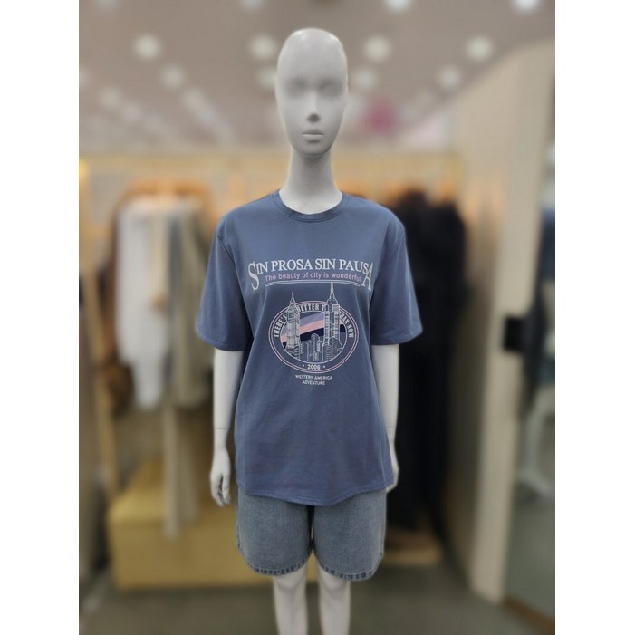 플라스틱아일랜드 시티 프린트 루즈핏 티셔츠 PQ2CH481DJ