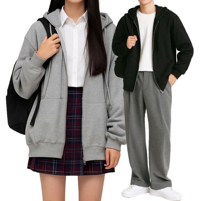 특양면 남녀공용 오버핏 후드집업