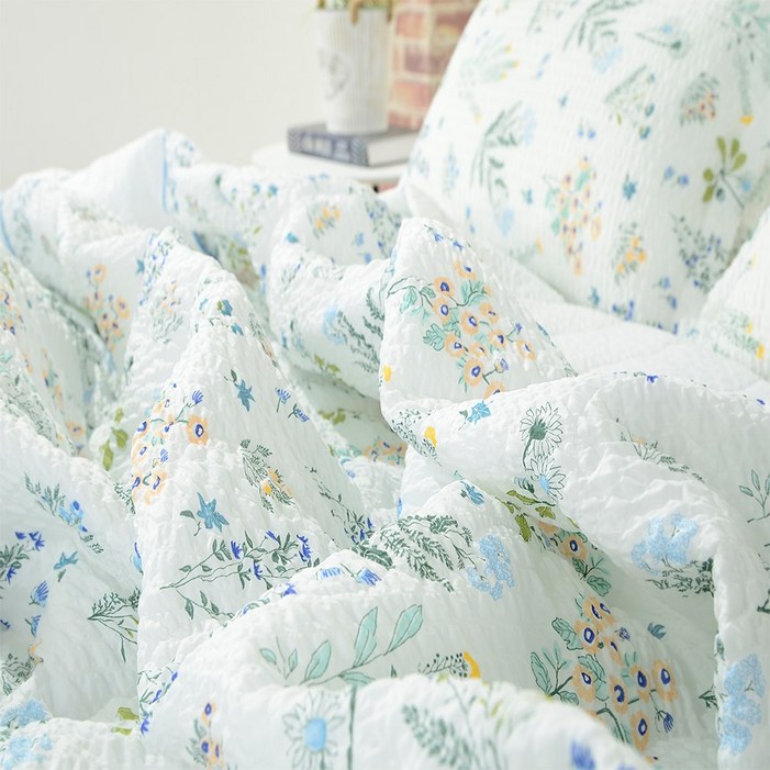 지베누오 국내생산 들꽃 시원한 시어서커 여름 차렵 이불세트