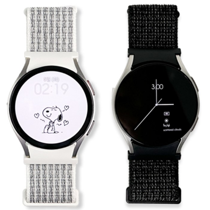 엔터콘 갤럭시워치 스트랩 스포츠 루프, 7. 써밋화이트52.야광블랙