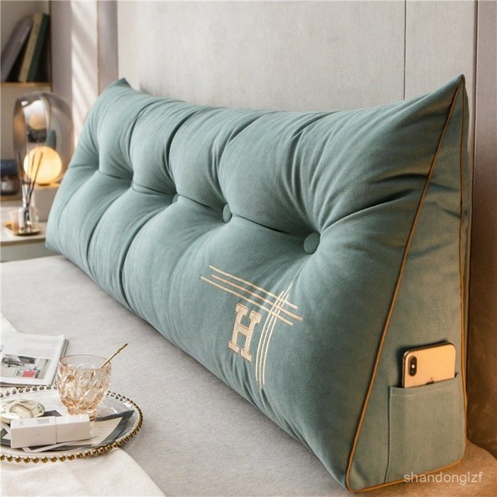 해피유통   등받이 쿠션 삼각 의자 침대 쇼파 대형 헤드 인테리어 등쿠션 롱 거실 허리 받침 베개