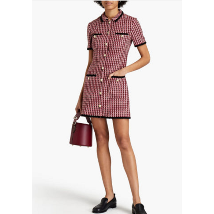 MAJE 마쥬레드카라트위드원피스(44사이즈,핫세일)