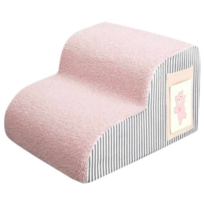 아고망스 슬개골보호 강아지계단 스펀지포함, 핑크, 1개