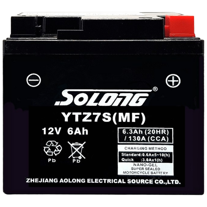 YTZ7S 오토바이배터리 MF 무보수 소롱 12V 6AH PCX15년이전 비전110 엔맥스125 nmax155 클릭125 트리시티125, 1개, 본품