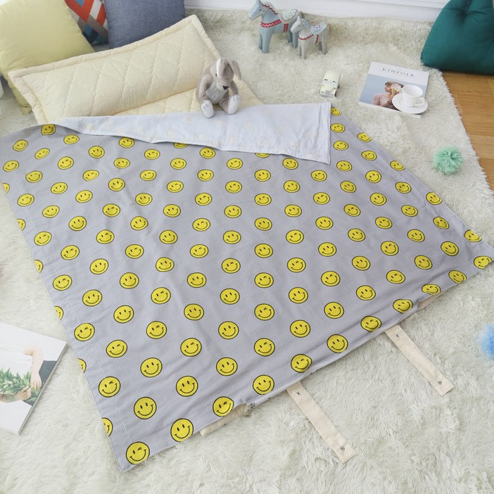 보떼하우스 교체형 어린이집 낮잠이불 커버, 스마일그레이