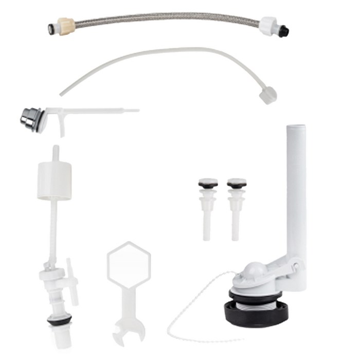 두진 바스 측면 버튼형 무소음 양변기 부속품  조립 공구 세트, 혼합색상