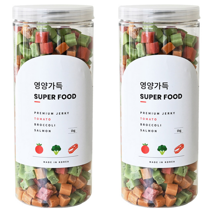 제로랩스 강아지 영양가득 져키, 토마토브로콜리연어, 1kg, 2개