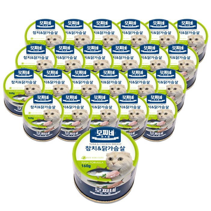 모찌네 생후 3개월 이상 고양이 츄릅 주식캔, 닭참치, 160g, 24개