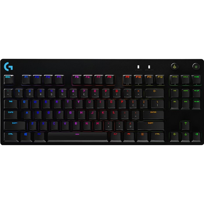 로지텍 PRO TKL GX BLUE 기계식 게이밍 유선 텐키리스 키보드, 혼합색상, YU0039, 청축