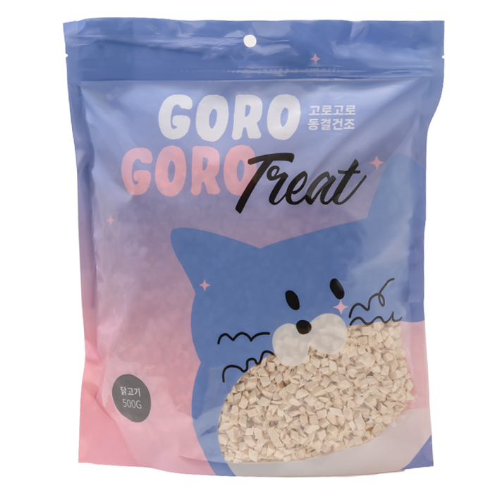 gorogoro 고로고로릿 대용량 동결건조 미니트릿 고양이 간식, 1개, 500g, 치킨