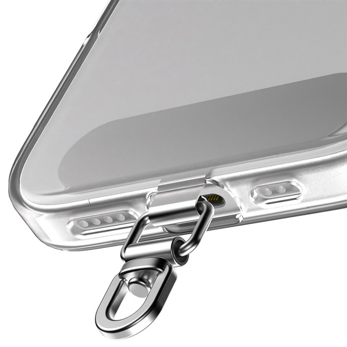 구스페리 핸드폰 스트랩 태그홀더, 실버, 1개