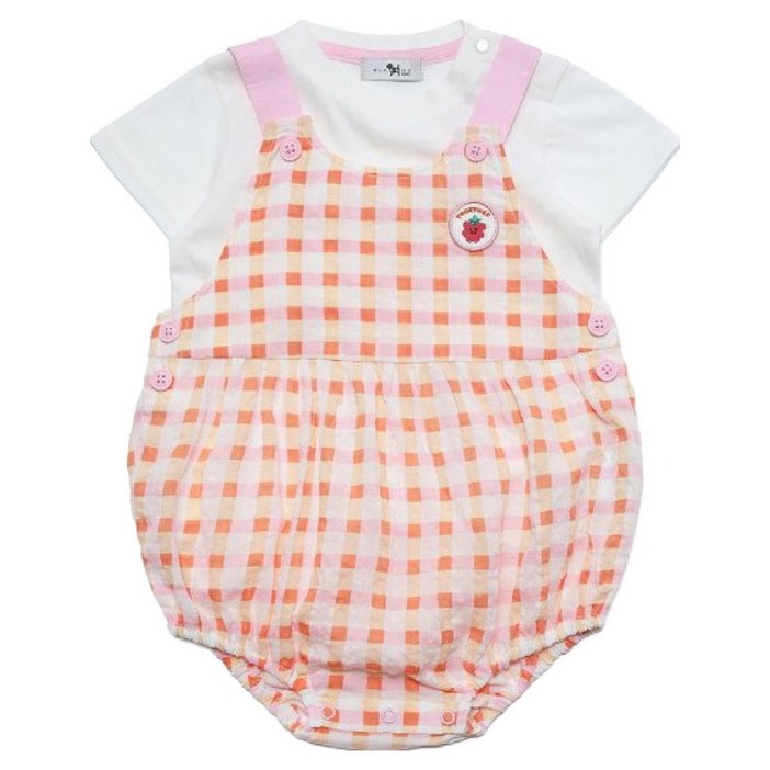 블루독베이비 유아용 체크 바디수트 세트