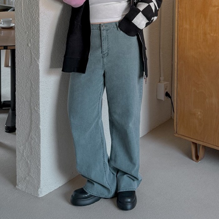 이블렛by제이스타일 여성용 토미엔 피그먼트 세미와이드 팬츠