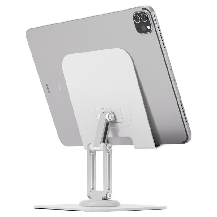 윌코 360도 회전 2단 높이조절 태블릿 거치대 스탠드, 화이트, 1개, WS1