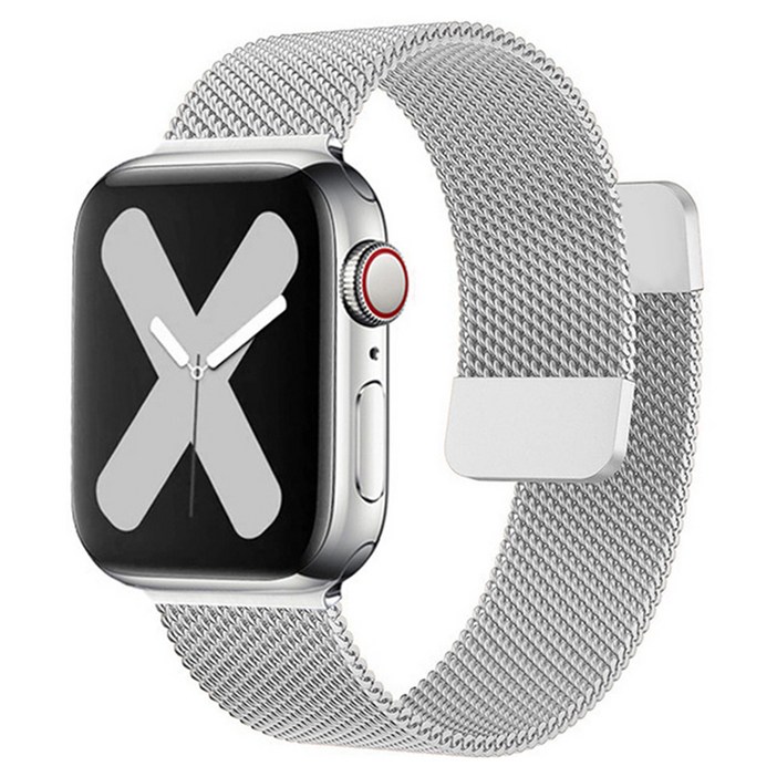 모조리 애플워치 호환 밀레니즈 마그네틱 스트랩, 실버, 1개