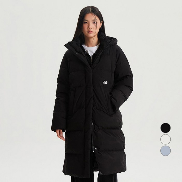 뉴발란스 여성용 에센셜 롱 덕다운 패딩 NBNPFB9002