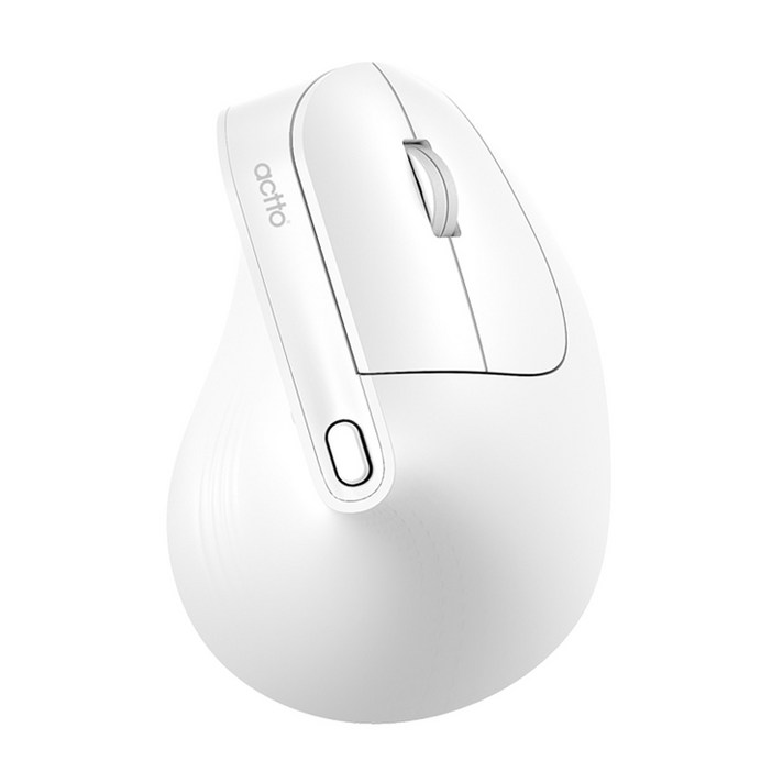 엑토 충전식 저소음 블루투스 무선 버티컬 광마우스 BTM12, BTM12, 크림화이트