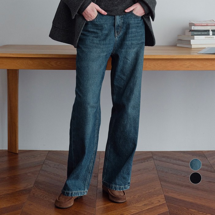 쥬시쥬디 여성용 스트레이트 기모 데님팬츠 JZDP721D