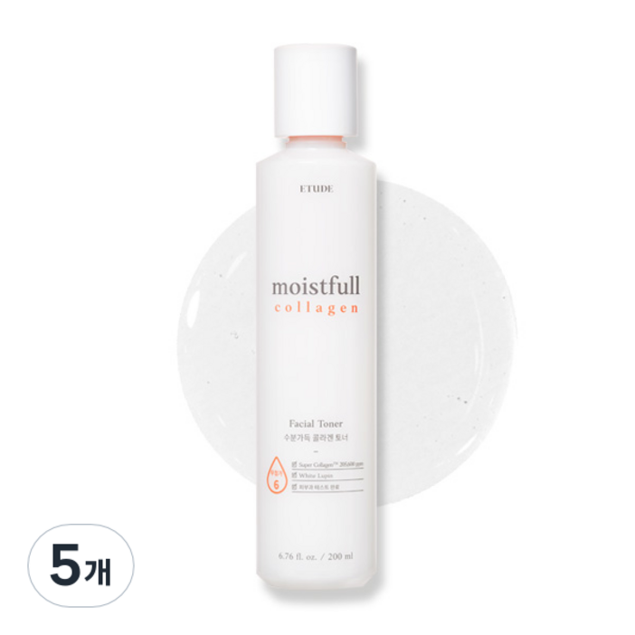 에뛰드 New 수분가득 콜라겐 토너, 5개, 200ml
