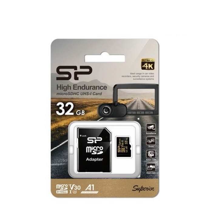 실리콘파워 Golden High Endurance A1 V30 블랙박스용 microSD 메모리카드, 32GB