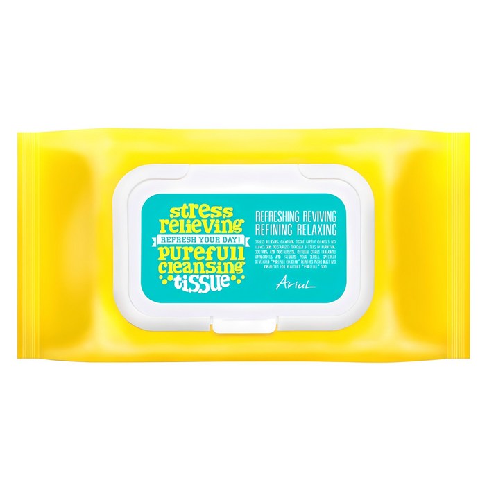 아리얼 스트레스 릴리빙 퓨어풀 클렌징 티슈