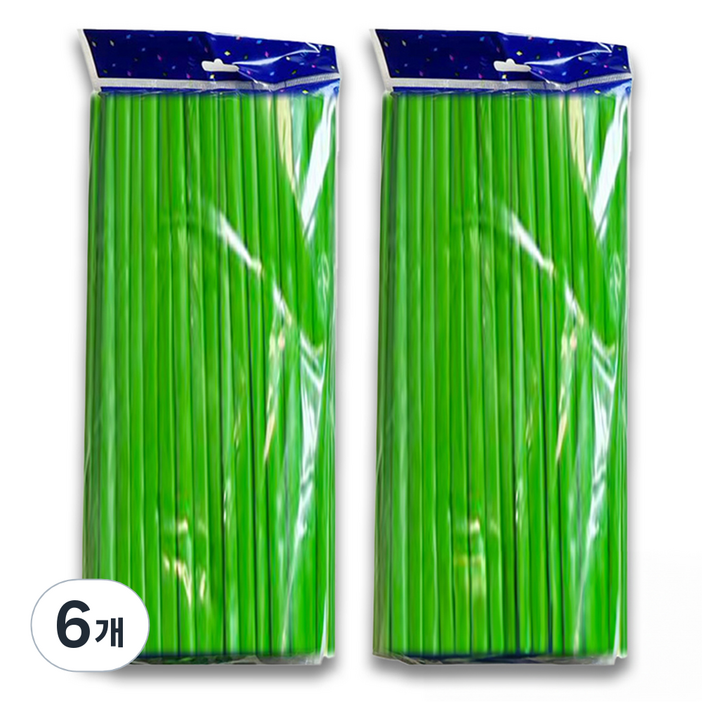 마다꾸미 요술 매직 파티 막대풍선 100p, 매트그린, 6개