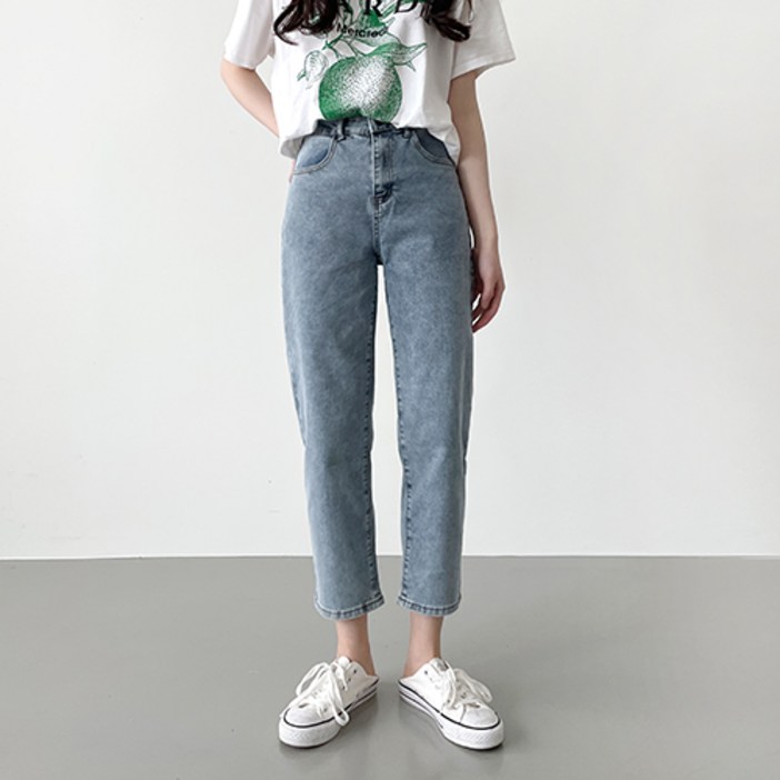 잘빠진 여성용 숏베이직롱 기장별 보이핏 스판 데님 팬츠