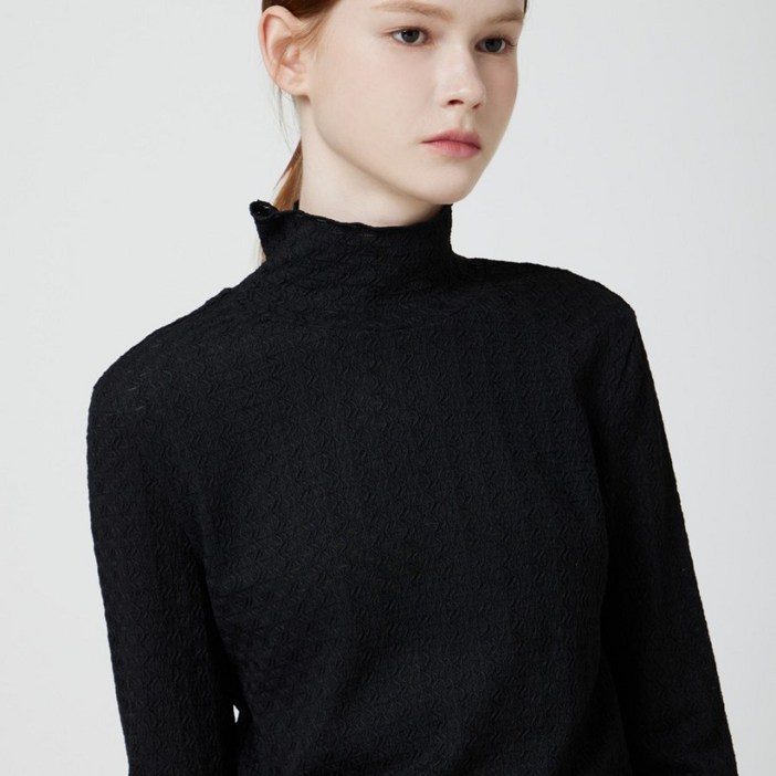 [AK플라자] [씨씨콜렉트] 레이스 하이넥 티셔츠 C254PSM054