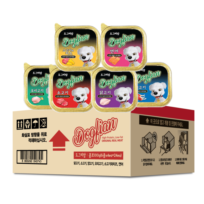 도그피앙 강아지 캔 6종 콤보 48개입 반려견 간식, 48개, 100g, 도그피앙 콤보