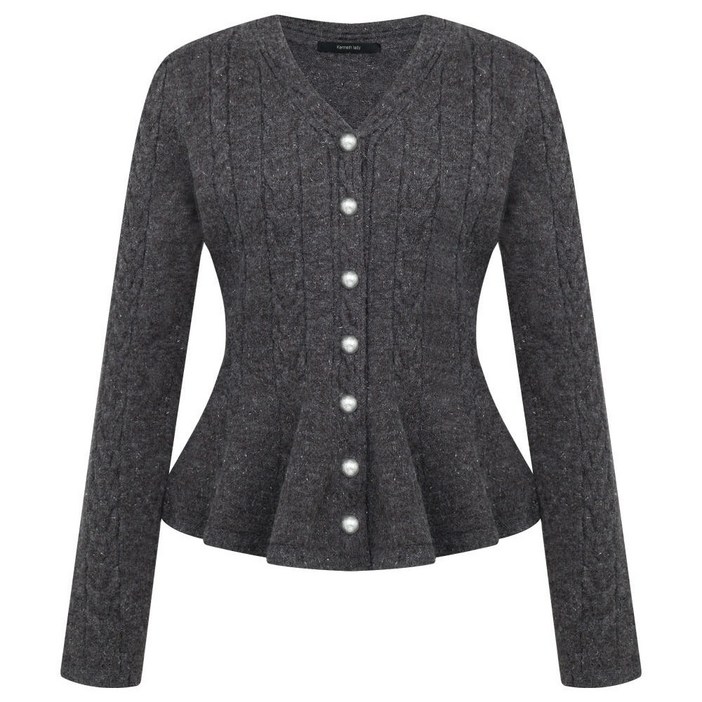 케네스레이디 글리퍼 페플럼 가디건EVKCDQA990