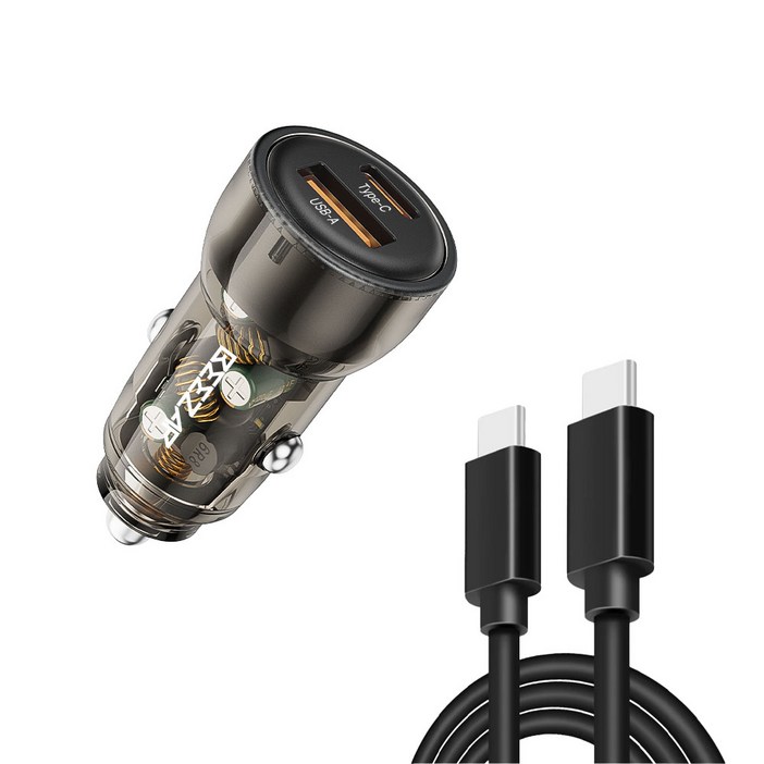 비잽 차량용 충전기 75W 초고속 케이블 포함 60W 48W PD3.0 PPS 2포트 QC4.0 시거잭, 2구, 1개 비잽 차량용 충전기 75W 초고속 케이블 포함 60W 48W PD3.0 PPS 2포트 QC4.0 시거잭, 2구, 1개