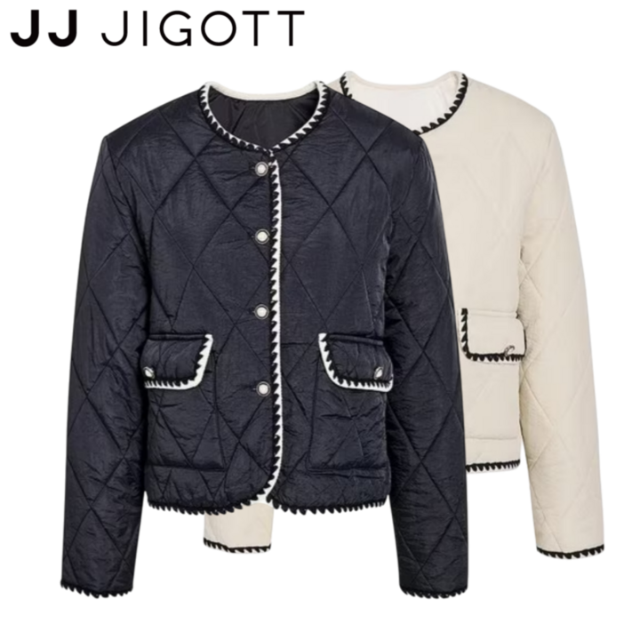 백화점 발송 JJ지고트 여성 퀼팅 패딩자켓 출근 정장 격식 하객 캐쥬얼 데일리 오피스룩 실용적 봄 가을 겨울 상의 아우터