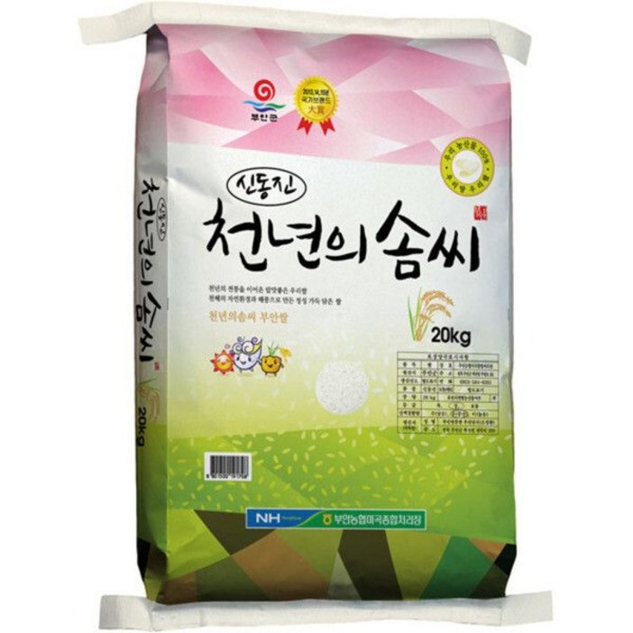 천년의솜씨 신동진 20kg 24년 햅쌀 부안농협 상등급 신동진, 단일상품, 20kg, 1개, 상등급