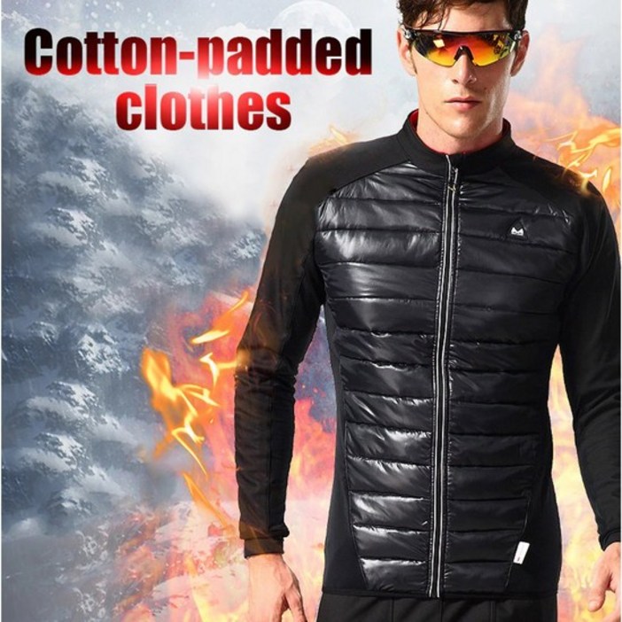 동계겨울 남성용 여성용 전문 자전거의류 상하의 오버플레임 패딩의류