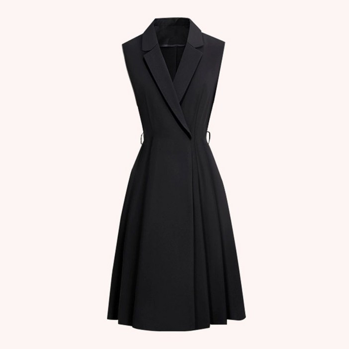 셀럽당  여성 정장 원피스 민소매 롱 베스트 원피스 스타일리쉬 코트  S03365-KR