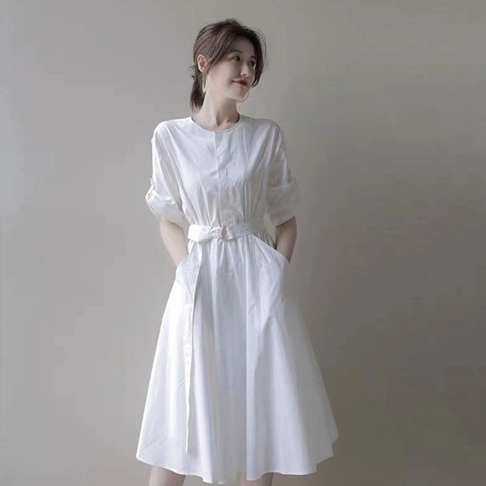 쇼핑센트럴 여름 화이트 셔츠 원피스