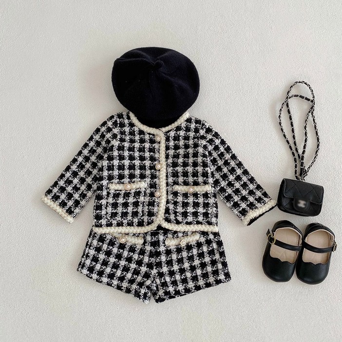 KC인증 당일발송베스더스 아기 베베 트위드 자켓 반바지 세트 하객룩 돌 촬영룩 애기 여아 정장